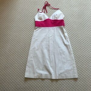 Milly White Dress with Pink Accents